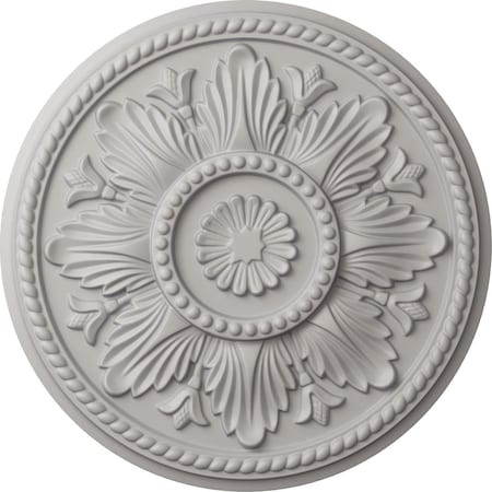 Edinburgh Ceiling Medallion (Fits Canopies up to 5 1/4"), 18"OD x 1 3/4"P, Ultra Pure White